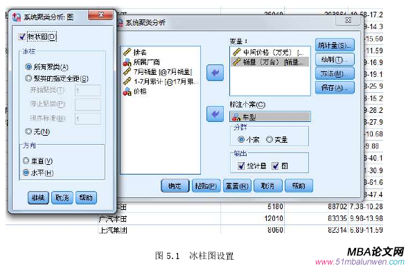 圖 5.1 冰柱圖設(shè)置