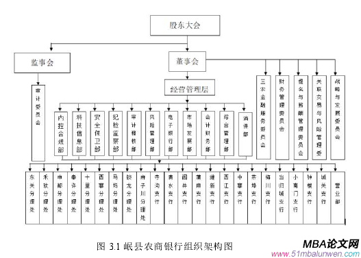 圖 3.1 岷縣農(nóng)商銀行組織架構(gòu)圖