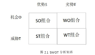 圖 2.1 SWOT 分析矩陣